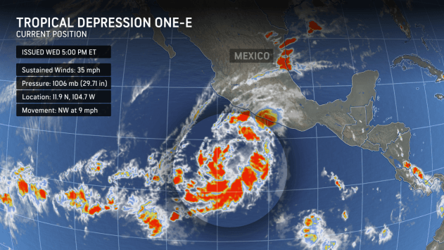 1st tropical depression of 2025 season forms in eastern Pacific