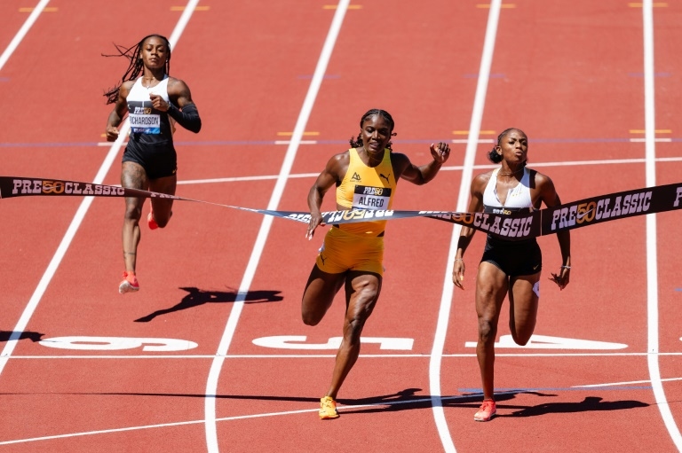 Jefferson-Wooden tops Alfred in Eugene 100m