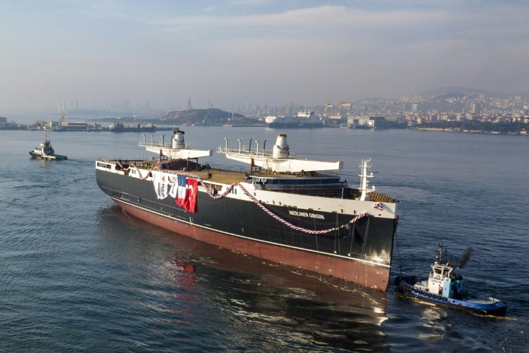 World's longest cargo sail ship launched in Turkey