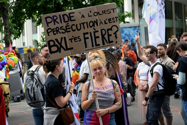 Brussels march urges EU to act over Budapest Pride ban threat