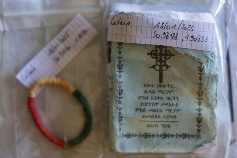 Beachcomber in France hunts fragments of migrant lives