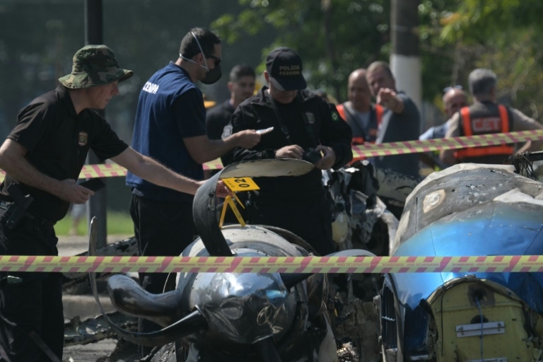2 dead after small plane crashes in Sao Paulo street, hits bus