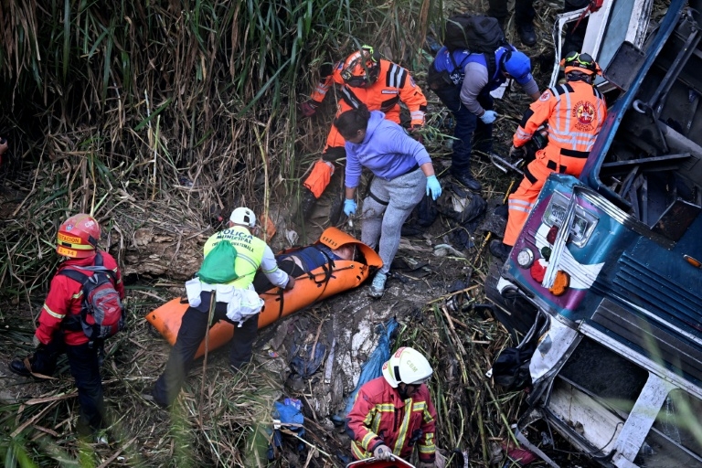 At least 51 dead after Guatemala bus plunges into ravine