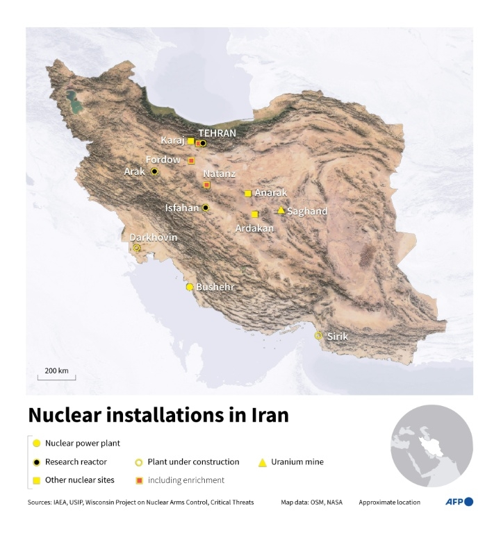 Iran's nuclear programme: the key sites