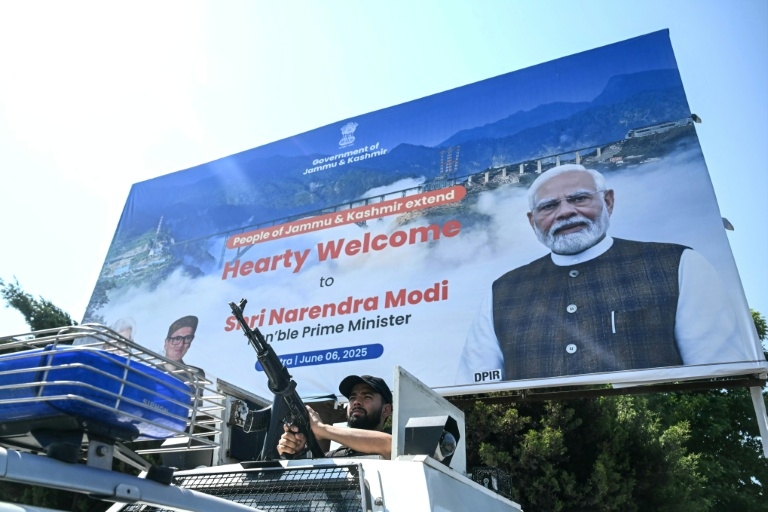 India's Modi arrives in Kashmir to open strategic railway