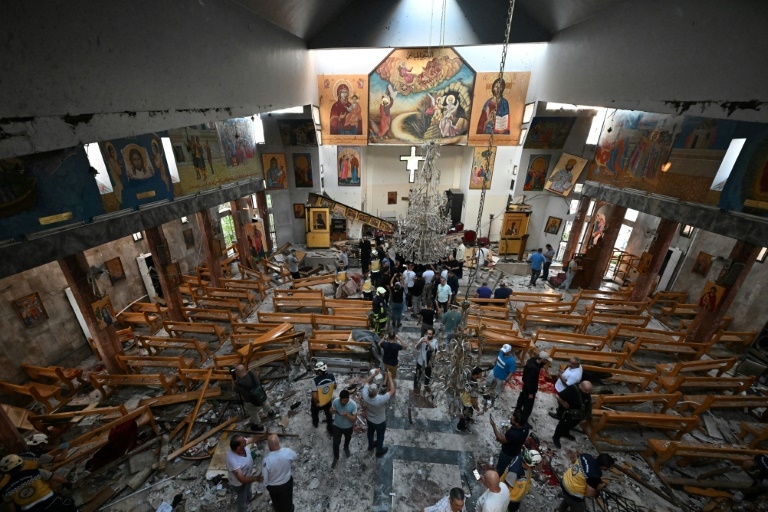 At least 20 killed in suicide attack on Damascus church