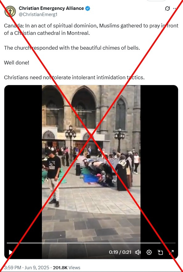 Montreal basilica did not chime bells to discourage praying Muslims