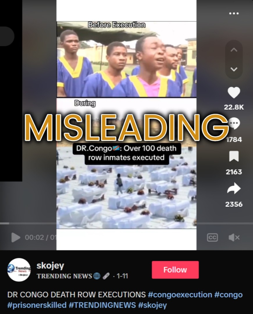 Old and unrelated footage falsely linked to DR Congo death row inmates