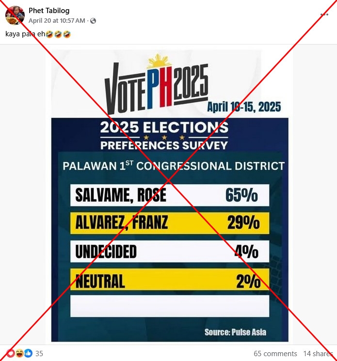 Fabricated opinion poll spreads prior to Philippine mid-term elections