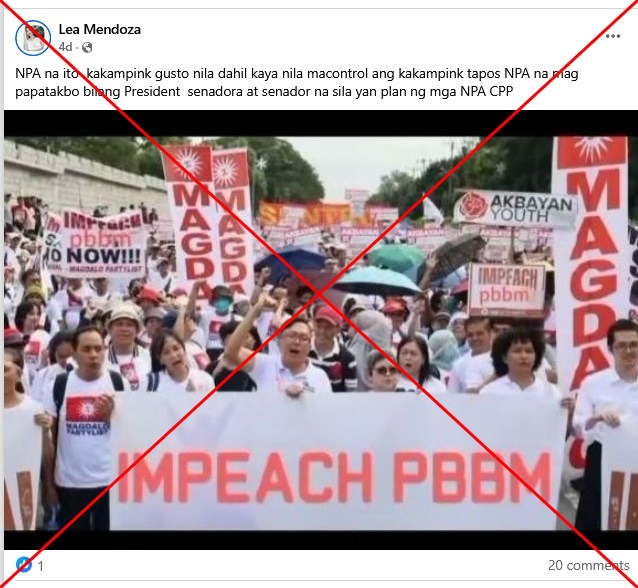 Image of 'impeach Marcos protest' is altered