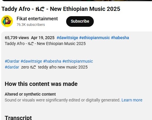 AI-generated song used to falsely claim Ethiopian pop star attacked country's prime minister