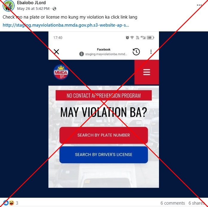 Motorists in Philippine capital targeted by imposter website