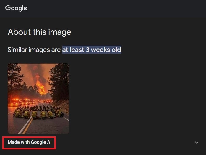 AI image passed off as real photo of firemen kneeling in prayer during LA wildfires