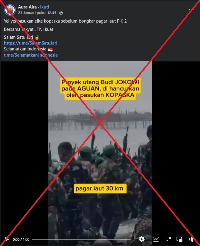 Old military graduation clip falsely linked to controversial Indonesia 'sea fence'