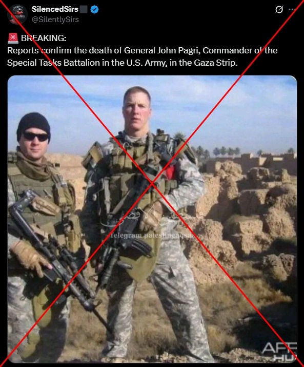 False claims about US general being killed in Gaza spread online