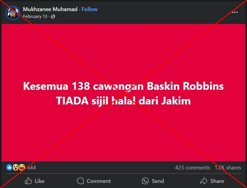 Baskin Robbins holds US halal certification recognised by Malaysian government