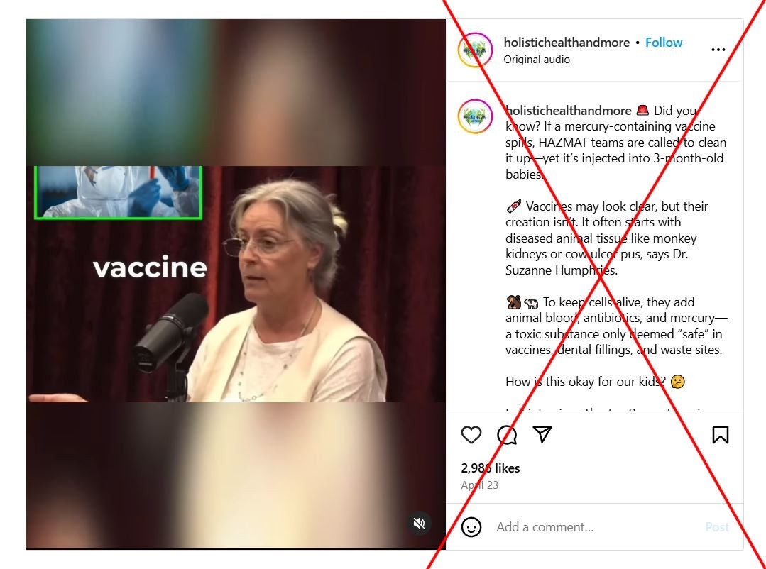 False claims about mercury in vaccines aired on Joe Rogan's podcast