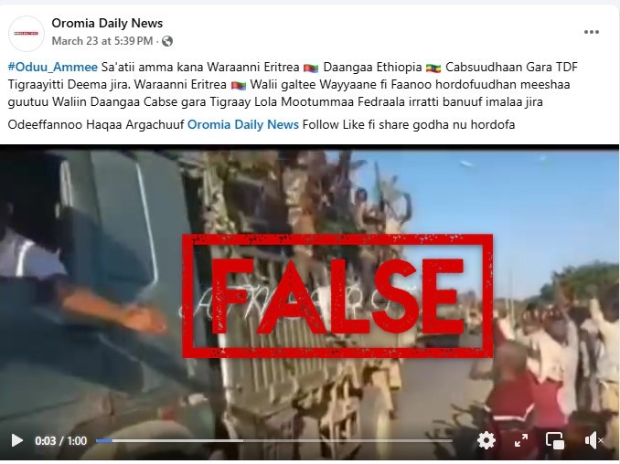 Old video shows Eritrean troops returning from Ethiopia, not heading to war