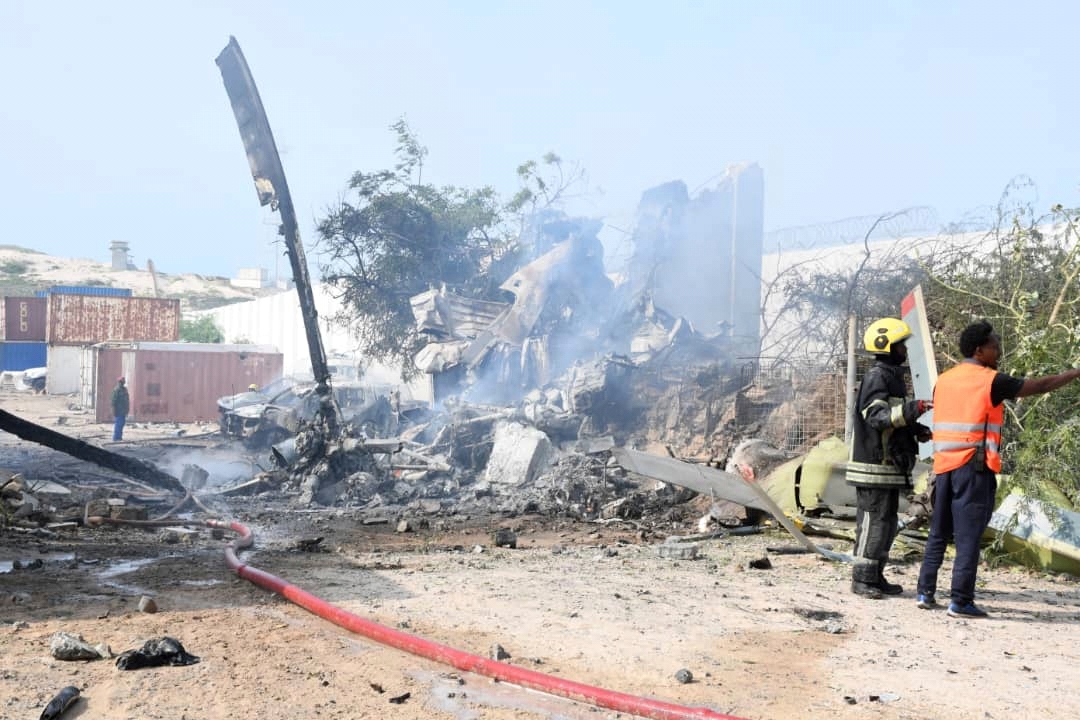 At least three dead after AU helicopter crashes at airport in Somalia