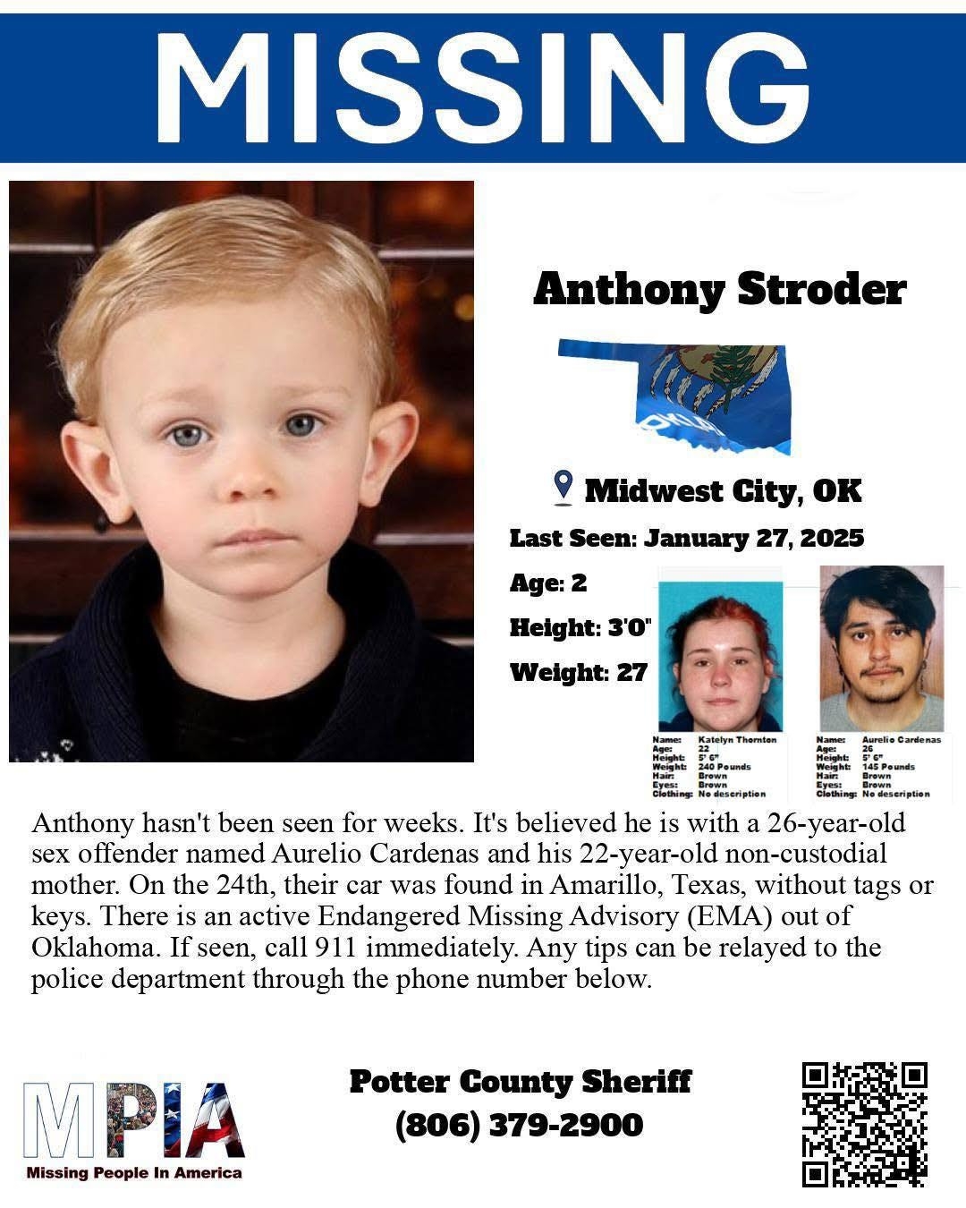 Wanted Amarillo registered sex offender, woman linked to missing Oklahoma child