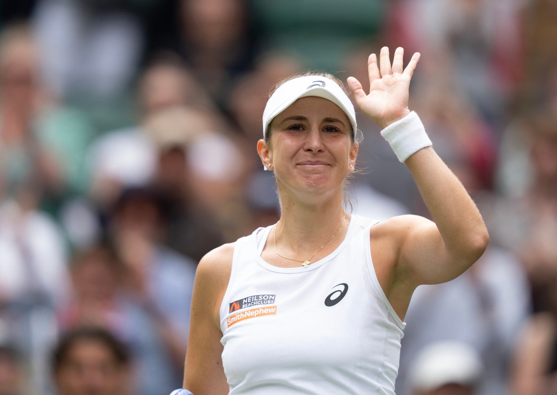 Belinda Bencic's Two-Word Message at Wimbledon With Husband Martin Hromkovic and Kid