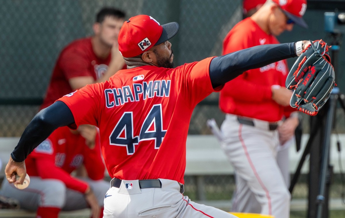 MLB Insider Explains Possibility of Red Sox Aroldis Chapman Being Traded