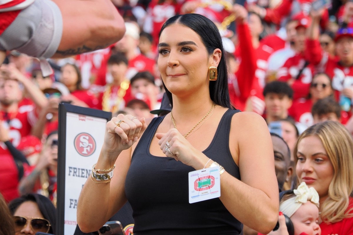 George Kittle's Wife's Outfit for 49ers-Broncos Is Worth Seeing