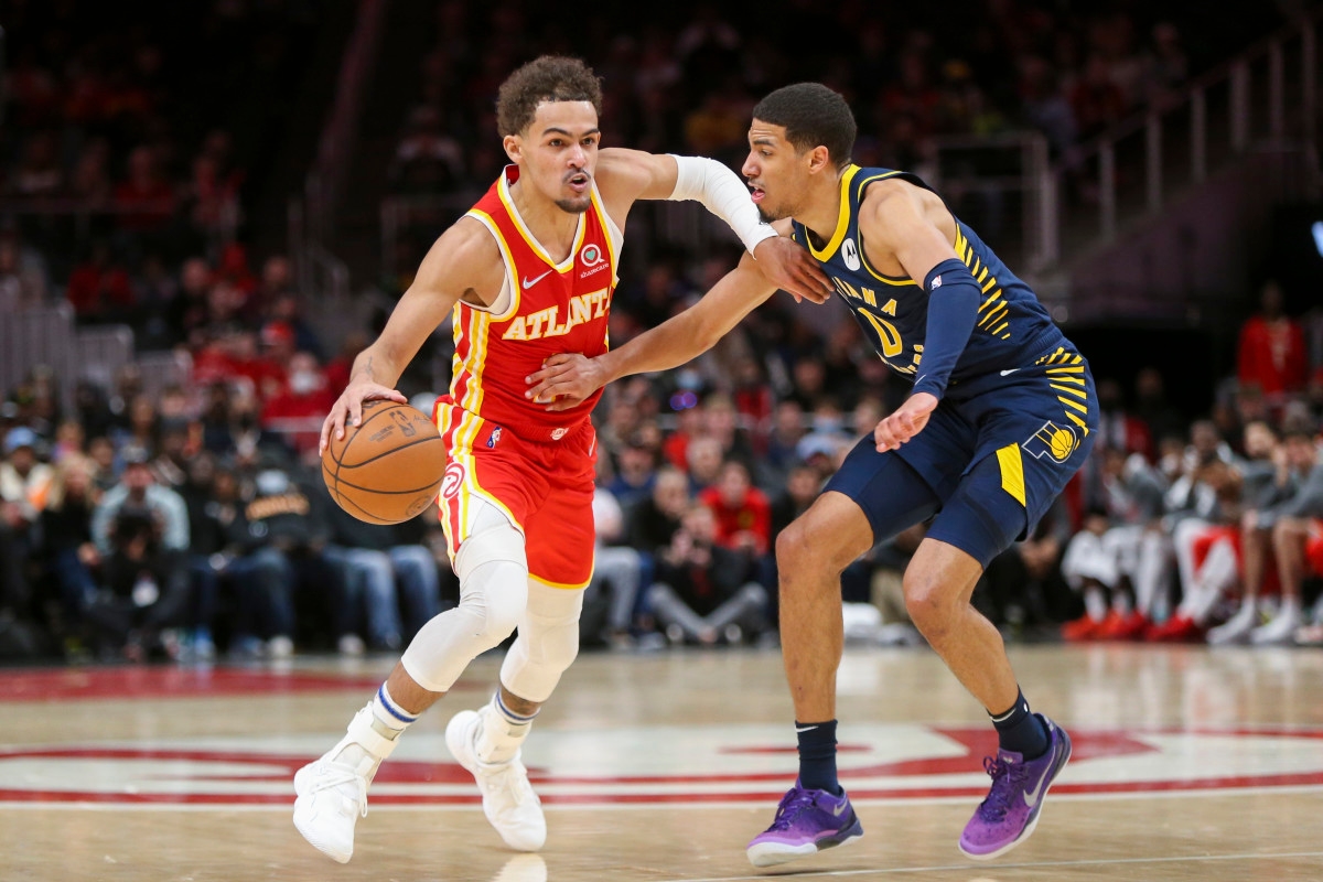 Trae Young Reacts to Tyrese Haliburton's Injury in Game 7