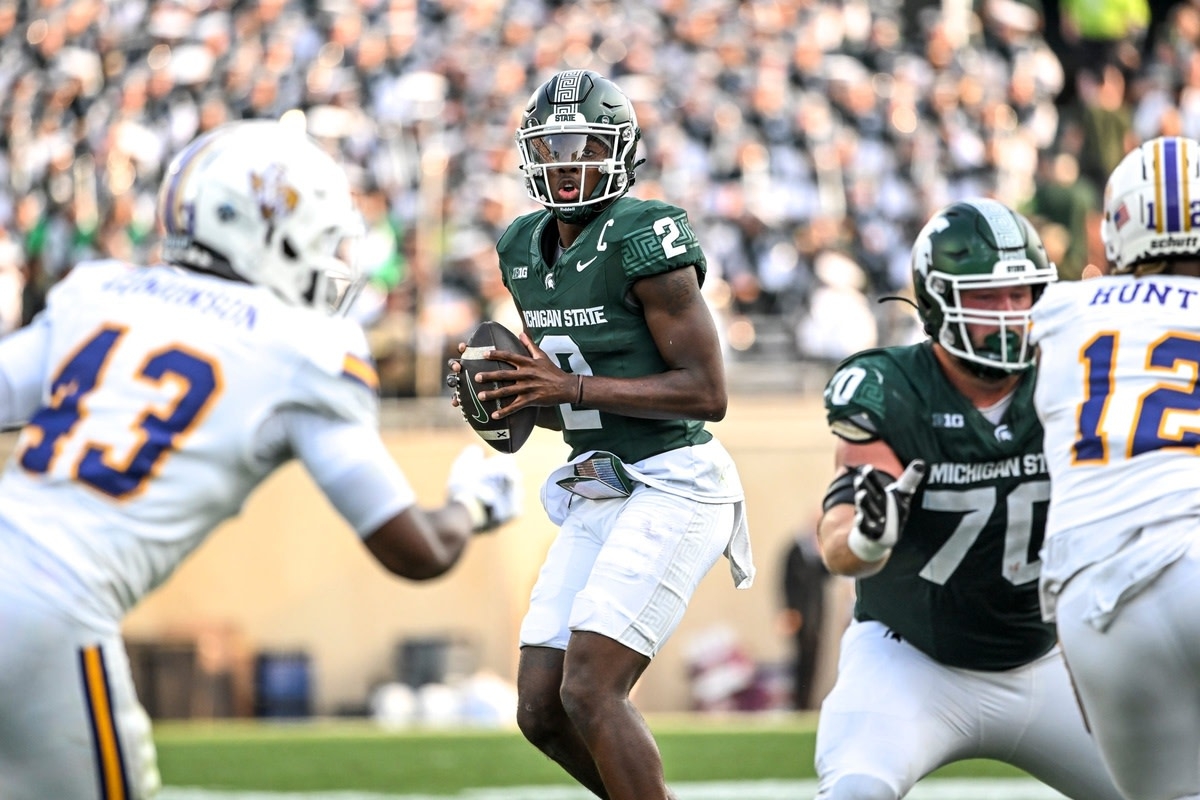 Michigan State's Aidan Chiles Is Left off Josh Pate's Big Ten Top 10 Quarterback List