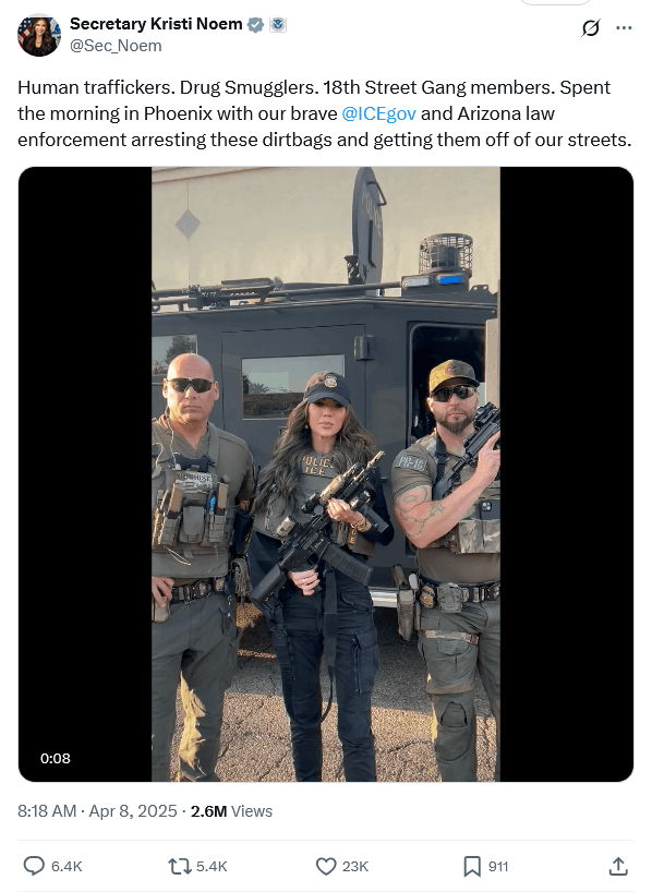 DHS director dons her Ballistic Barbie costume in Phoenix. Don't you feel safe?