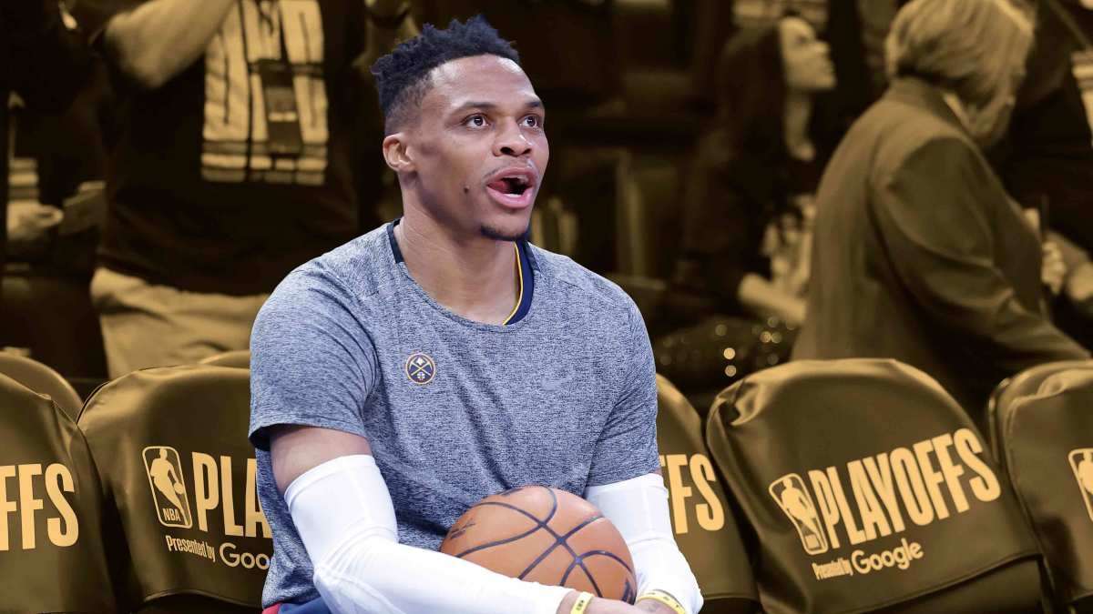 "He asked what I was wearing tomorrow" - Russell Westbrook after being asked about his player option after Game 7 loss vs. OKC