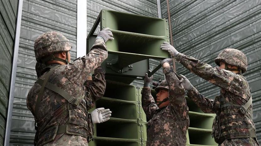 South Korea turns off propaganda loudspeakers to North