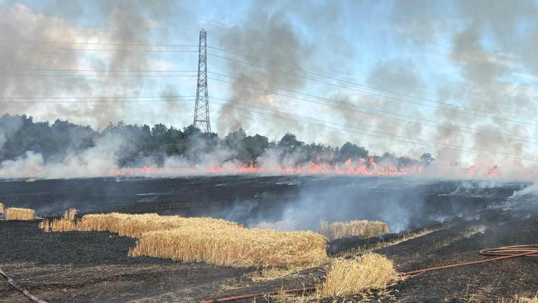 Crews tackle three field fires in one day