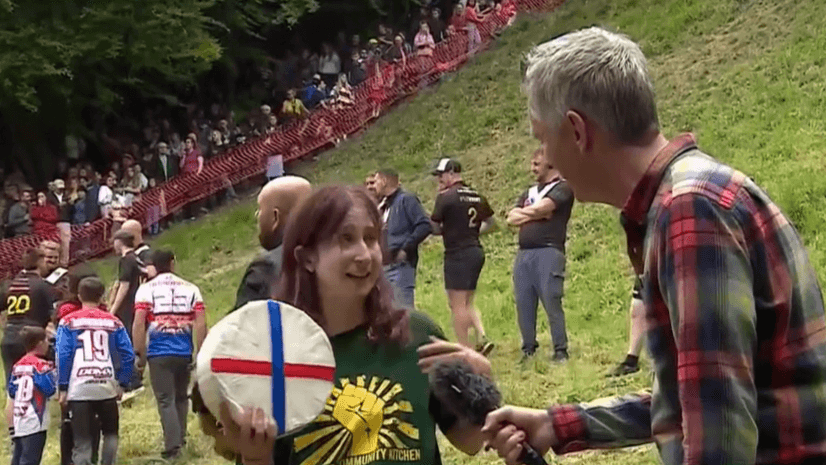 Woman, 20, says 'I don't like cheese' after winning Double Gloucester rolling race
