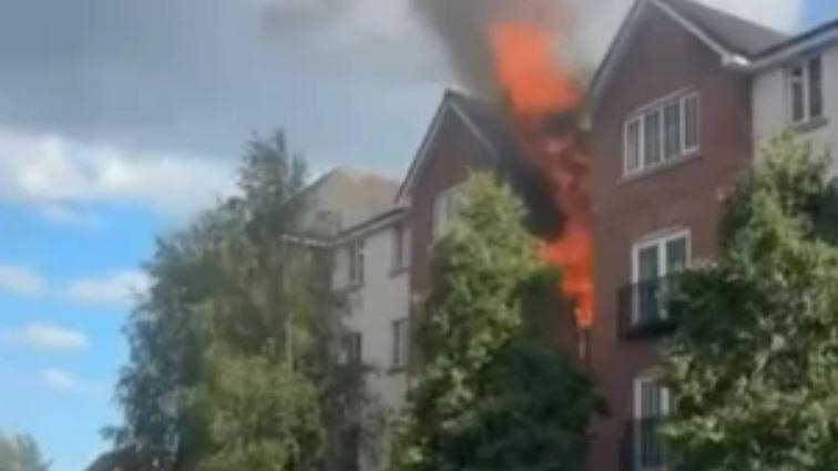 Boy, 10, arrested after fire at block of flats