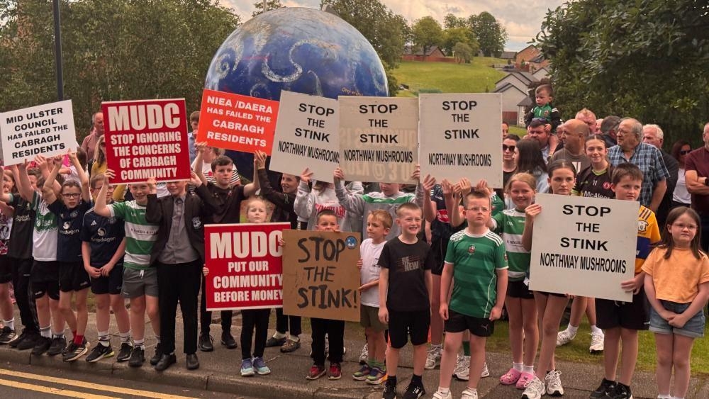 Residents protest over compost factory smell concerns
