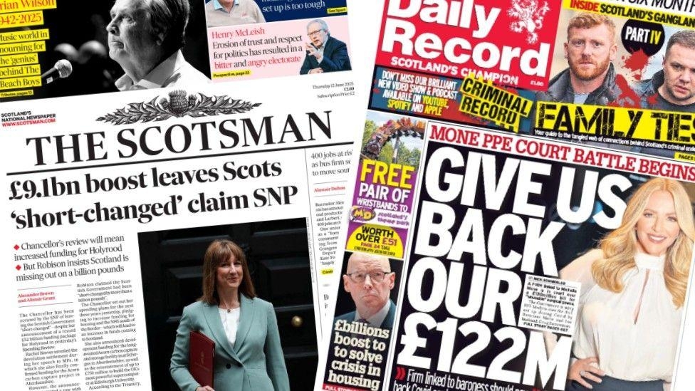 Scotland's papers: Spending Review reaction and Mone court battle