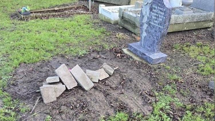 Graves damaged by drivers using cemetery as shortcut