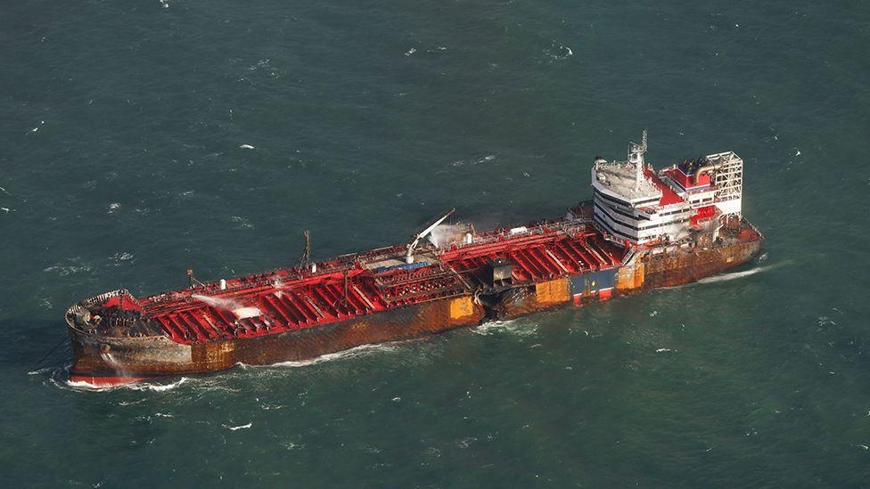 Salvage crews attempt to board stricken tanker