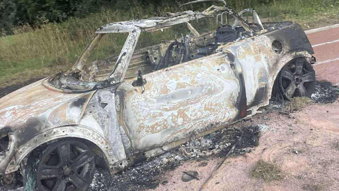 Runners find burned car on refurbished track