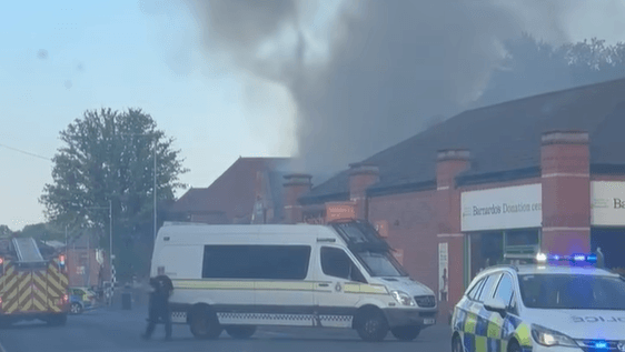 Crews tackle fire at derelict town vet centre