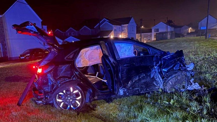 Two taken to hospital after crash on residential road