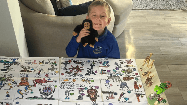 Boy draws 99 animals for David Attenborough's 99th birthday