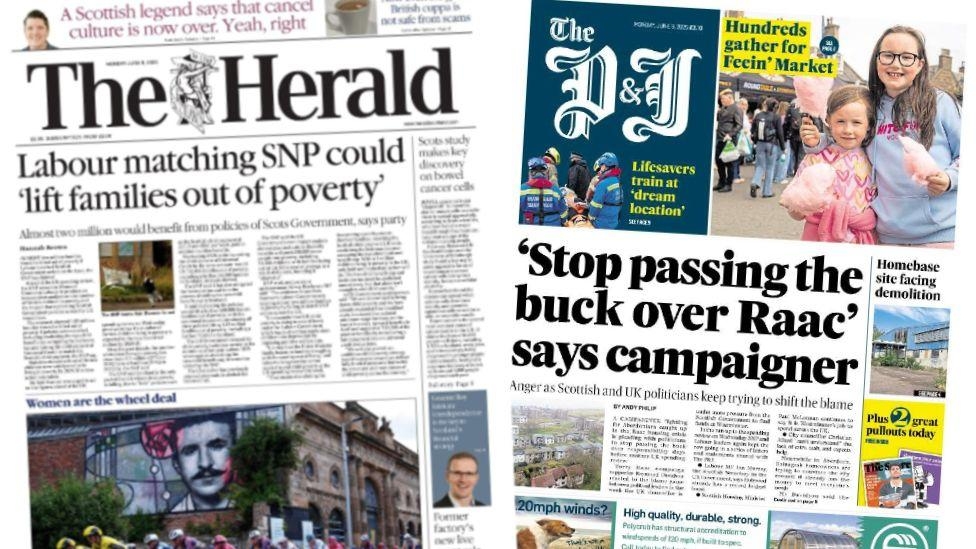 Scotland's papers: Poverty spending plea and Raac 'blame-game'