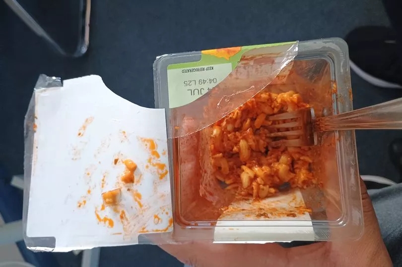 Tesco shopper horrified after 'finding piece of glass' in £1.80 meal deal pasta