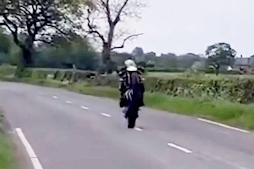 Moment menace motorbiker flaunted 89mph speed