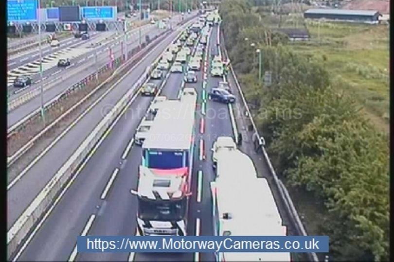 M42 drivers face severe delays near Birmingham Airport with queues for miles