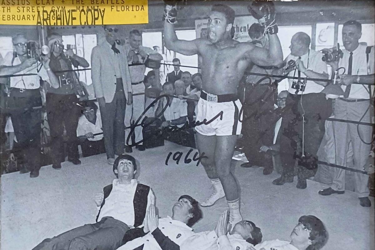 Photo of The Beatles signed by Cassius Clay to be auctioned