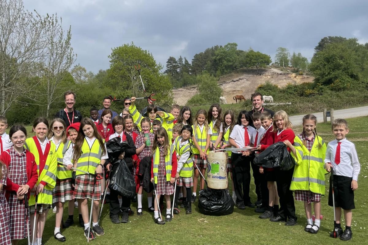 School eco squad collects five bags of litter from New Forest