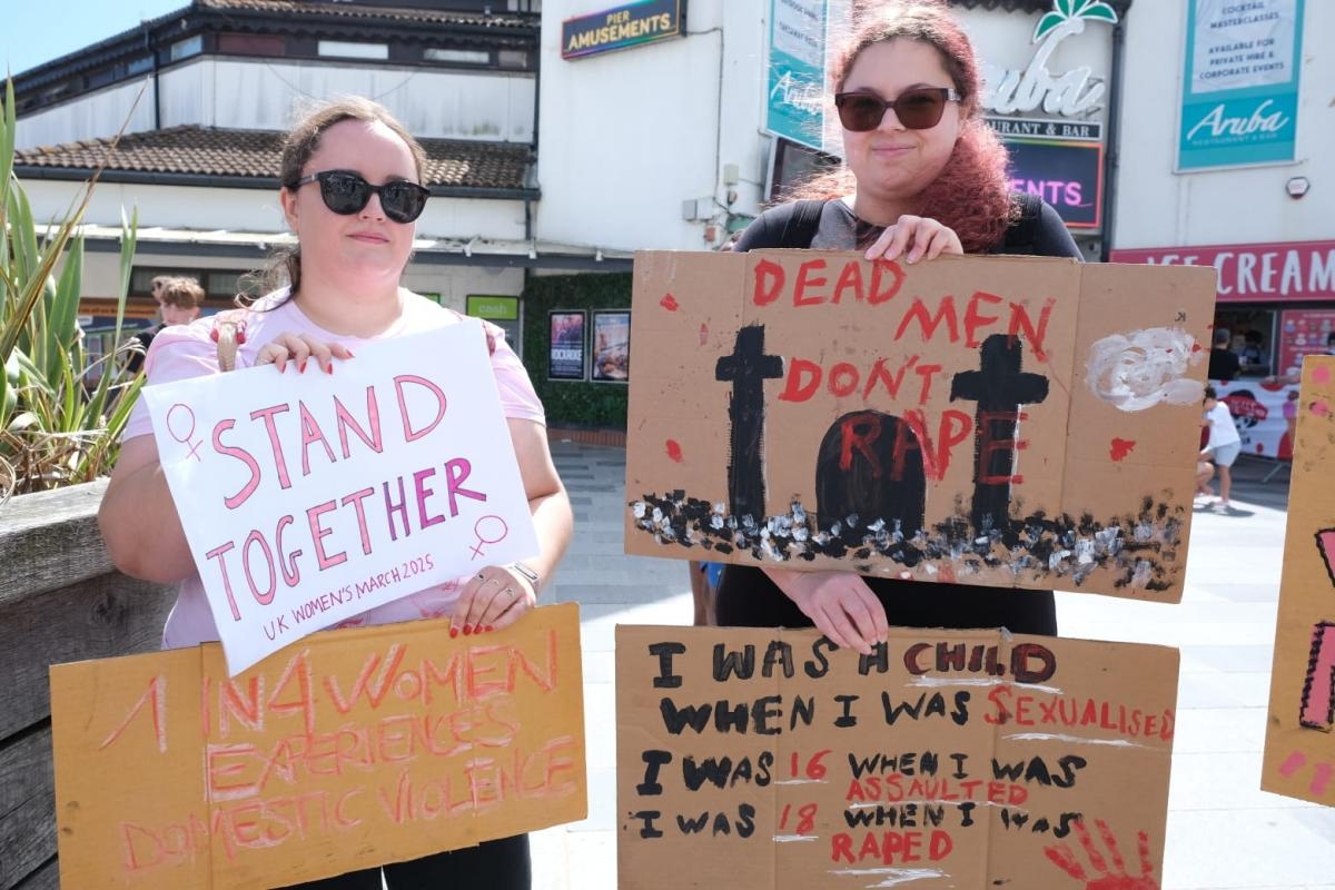 Protestors stand against 'unacceptable rise in violence against women'